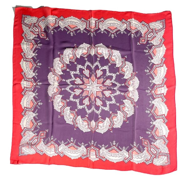 Vintage Givenchy Silk Scarf – Ornate Medallion Design - Picture 1 of 11